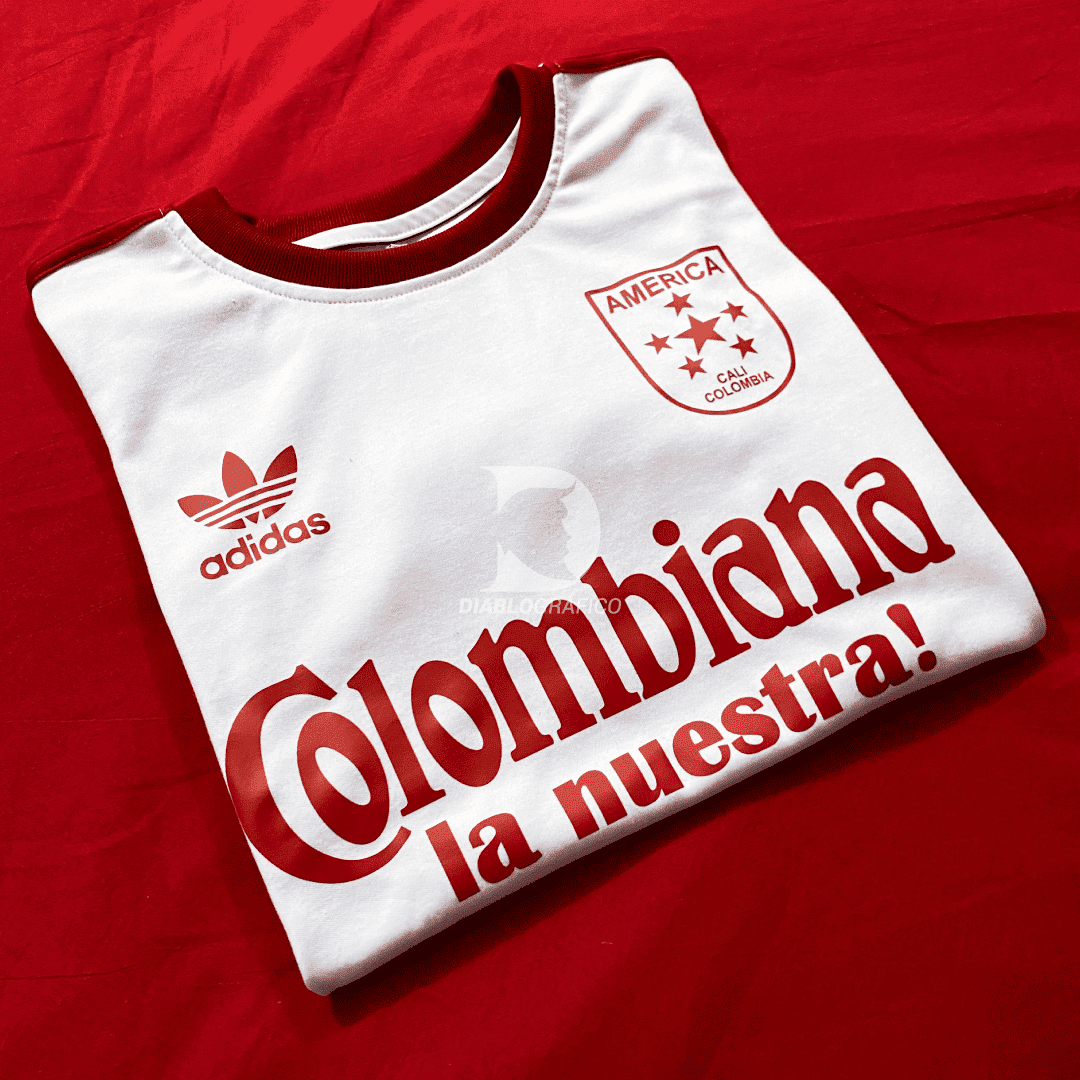 Mítica América de Cali 1987 blanca Diablo Gráfico