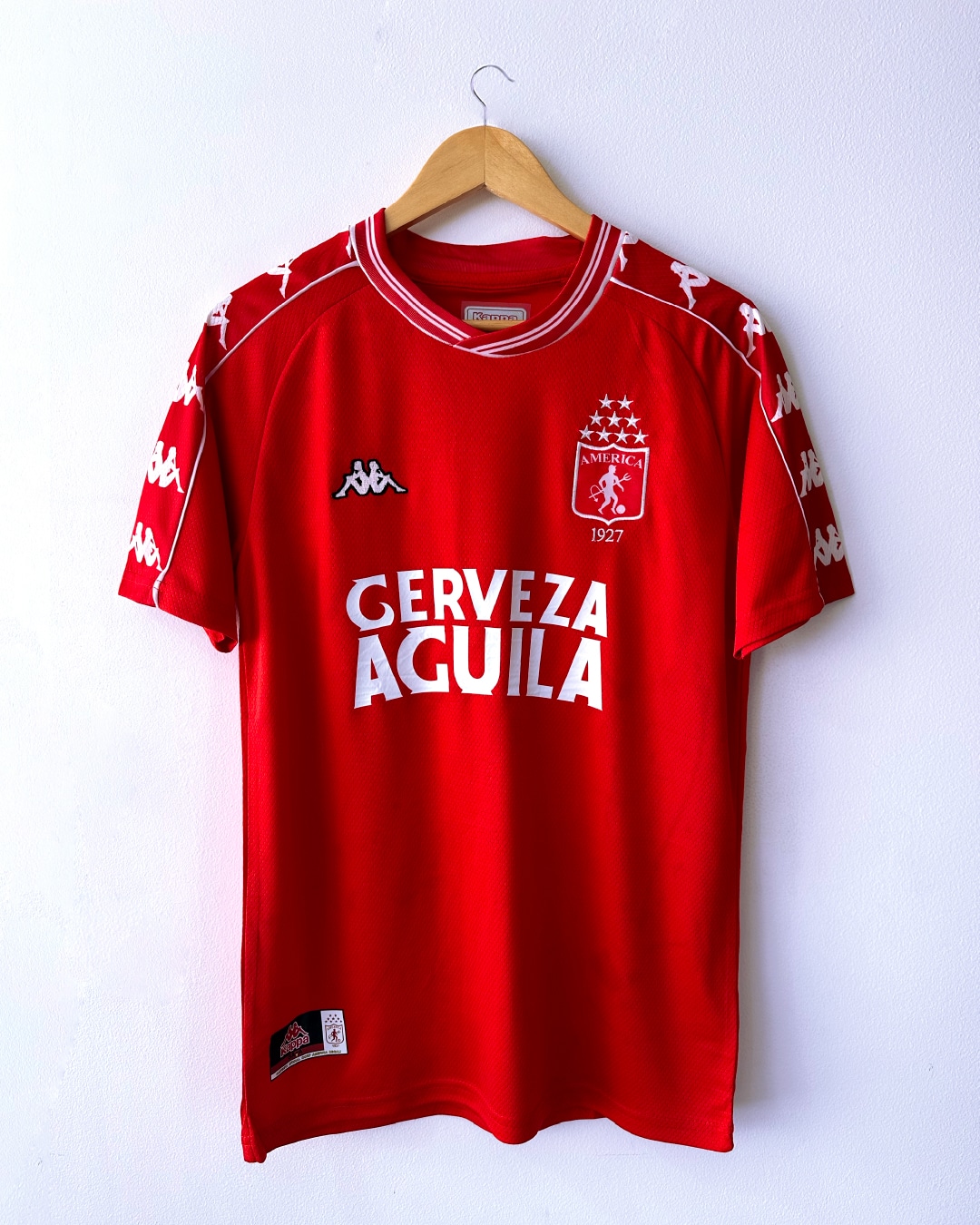 Camiseta retro CERVEZA ÁGUILA 2000 América de Cali  - ROJO
