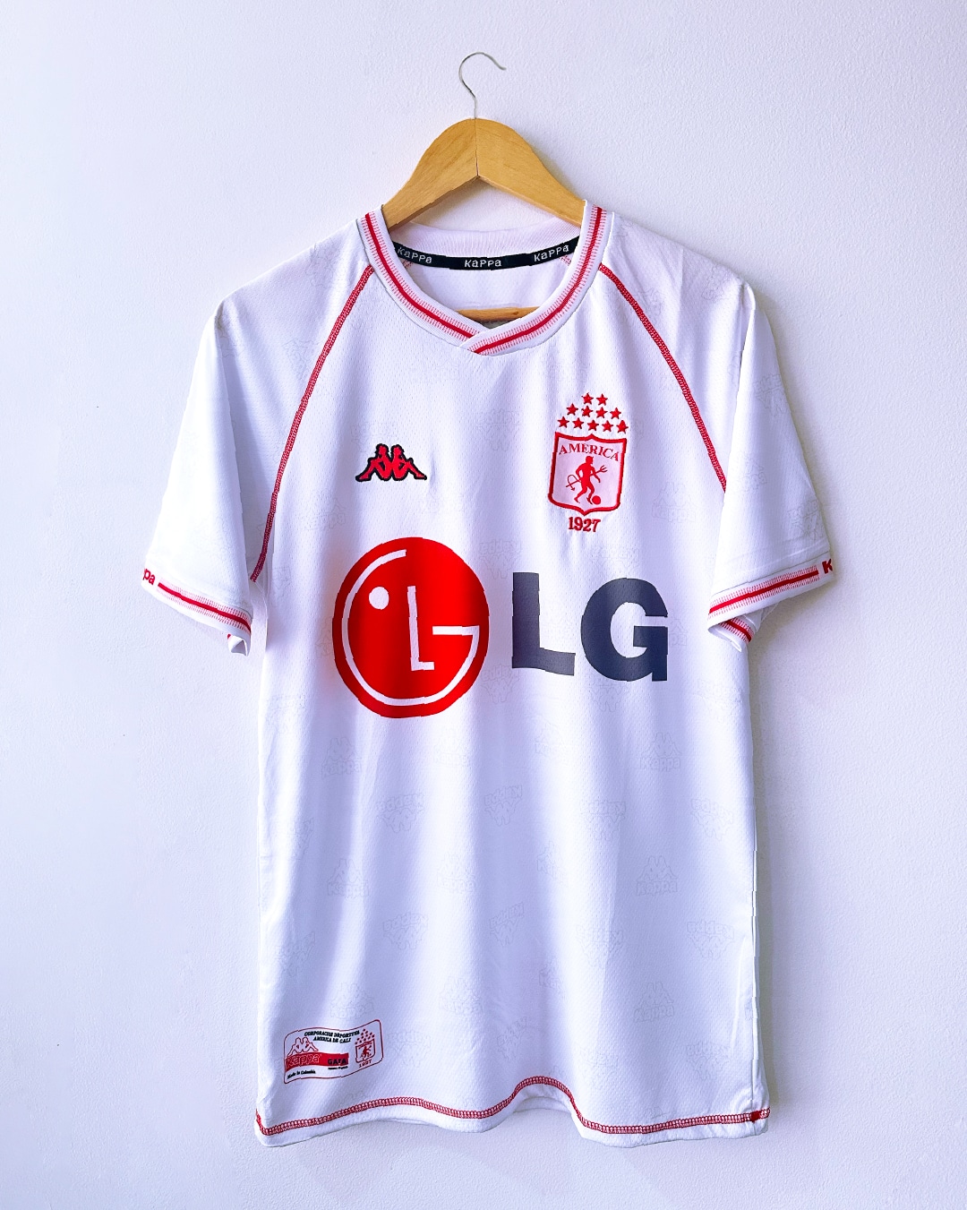 Camiseta retro LG 2002 América de Cali  - BLANCA